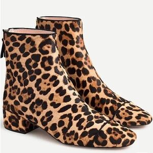J Crew Roxie booty leopard calf hair 8 1/2